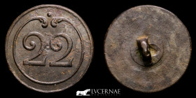 Napoleonic Army in Spain bronze Button 5.32 g. 24 mm. Paris 1808 Good very fine (MBC+)