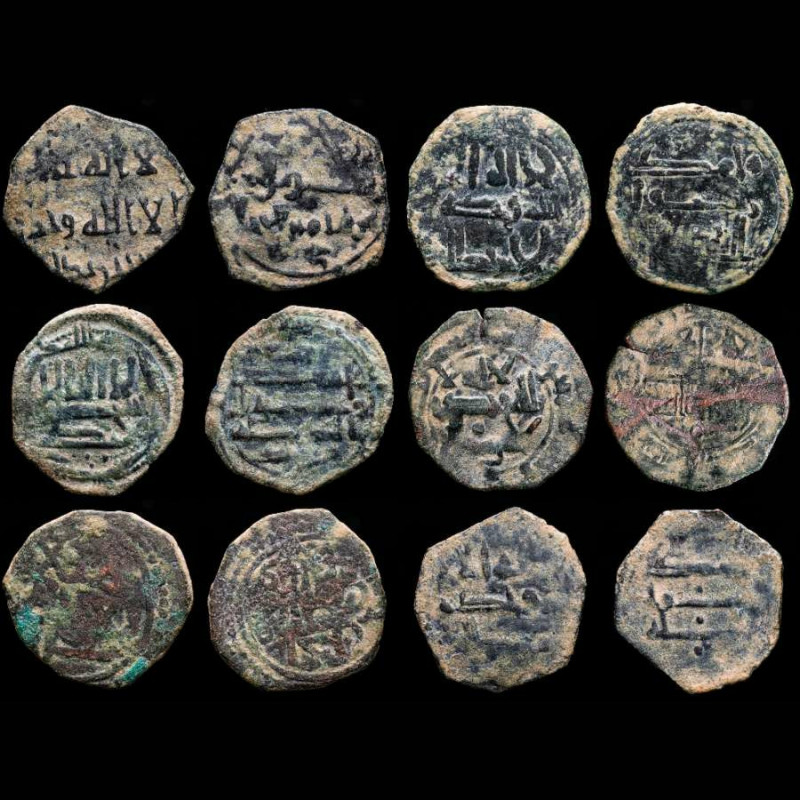 Spain - Al-Andalus. Lot of 6 bronze coins. 

SIX (6) Bronze Felus (fractional Di...