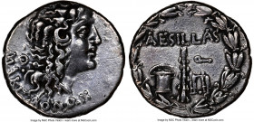 MACEDON UNDER ROME. Aesillas, as Quaestor (ca. 95-65 BC). AR tetradrachm (27mm, 16.51 gm, 12h). NGC Choice VF 5/5 - 3/5, light graffito, edge cut. Unc...