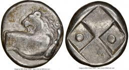 THRACE. Chersonesus. Ca. 4th century BC. AR hemidrachm (12mm). NGC VF, die shift. Persic standard, ca. 480-350 BC. Forepart of lion right, head revert...
