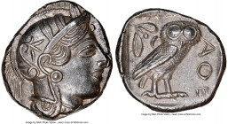 ATTICA. Athens. Ca. 440-404 BC. AR tetradrachm (25mm, 17.18 gm, 1h). NGC MS 5/5 - 4/5. Mid-mass coinage issue. Head of Athena right, wearing earring, ...