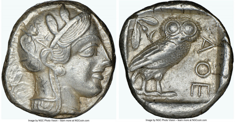 ATTICA. Athens. Ca. 440-404 BC. AR tetradrachm (23mm, 17.15 gm, 6h). NGC Choice ...