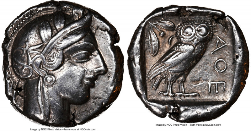 ATTICA. Athens. Ca. 440-404 BC. AR tetradrachm (24mm, 17.09 gm, 3h). NGC Choice ...