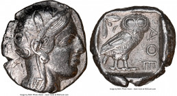 ATTICA. Athens. Ca. 440-404 BC. AR tetradrachm (24mm, 17.14 gm, 9h). NGC Choice VF 5/5 - 3/5. Mid-mass coinage issue. Head of Athena right, wearing ea...