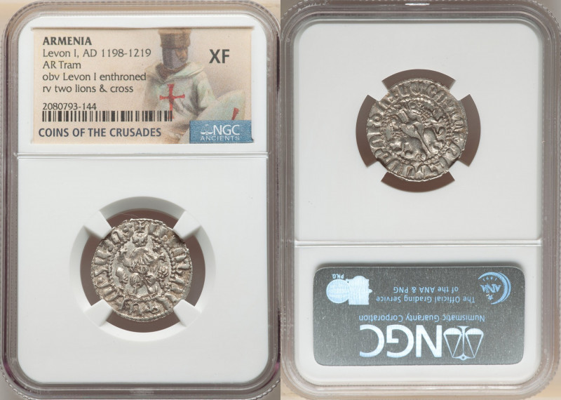 Armenia. Levon I 4-Piece Lot of Certified Trams ND (1198-1219) XF NGC, 22mm. Lev...