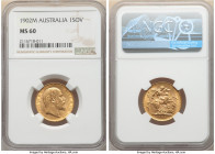 Edward VII gold Sovereign 1902-M MS60 NGC, Melbourne mint, KM15. AGW 0.2355 oz. 

HID09801242017

© 2022 Heritage Auctions | All Rights Reserved