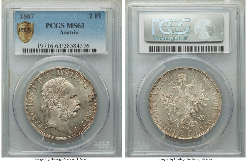 Franz Joseph I 2 Florin 1887 MS63 PCGS, Vienna mint, KM2233. 

HID09801242017

©...