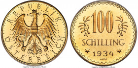 Republic gold Prooflike 100 Schilling 1934 PL65 PCGS, Vienna mint, KM2842. Mintage: 9,383. AGW 0.6807 oz. 

HID09801242017

© 2022 Heritage Auctions |...