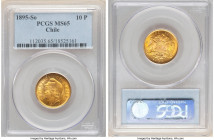 Republic gold 10 Pesos 1895-So MS65 PCGS, Santiago mint, KM154. One year type. AGW 0.1766 oz. 

HID09801242017

© 2022 Heritage Auctions | All Rights ...