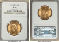 Republic gold 10 Pesos 1916 MS63 NGC, Philadelphia mint, KM20. Two year type. AGW 0.4838 oz. 

HID09801242017

© 2022 Heritage Auctions | All Rights R...