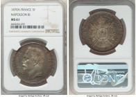 Napoleon III 5 Francs 1870-A MS61 NGC, Paris mint, KM799.1. Residual luster beneath a drapery of multicolored cabinet toning. Last year of type. 

HID...