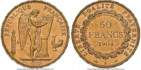 Republic gold 50 Francs 1904-A MS62 NGC, Paris mint, KM831, Gad-1113. Cartwheel luster. 

HID09801242017

© 2022 Heritage Auctions | All Rights Reserv...