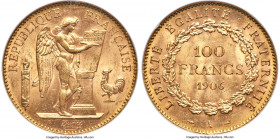 Republic gold 100 Francs 1906-A MS62 NGC, Paris mint, KM832. Cartwheel luster. 

HID09801242017

© 2022 Heritage Auctions | All Rights Reserved