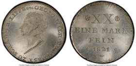 Schaumburg-Lippe. Georg Wilhelm 1/2 Taler 1821-H MS66 PCGS, Brunswick mint, KM34. Silver-white cloudy tone with crisp strike and unhindered fields. 

...