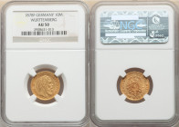Württemberg. Karl gold 10 Mark 1878-F AU50 NGC, Stuttgart mint, KM624. 

HID09801242017

© 2022 Heritage Auctions | All Rights Reserved