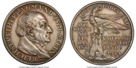 Weimar Republic silver Specimen "Von Stein" Medal 1931 SP64 PCGS, Kienast-461. 31mm. REICHSFREIHERR VOM VUND ZUM STEIN bust right / 100 TODES TAG Eagl...