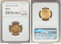 Vittorio Emanuele II gold 20 Lire 1876-R MS63 NGC, Rome mint, KM10.2. Lightly toned over reflective fields. 

HID09801242017

© 2022 Heritage Auctions...