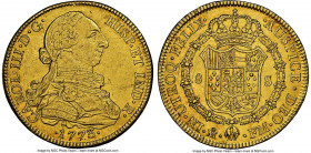 Charles III gold 8 Escudos 1773 Mo-FM MS60 NGC, Mexico City mint, KM156.1, Onza-761. Upright Mintmark and Assayer. Butterscotch toning. 

HID098012420...
