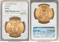 Estados Unidos gold Restrike 50 Pesos 1947 MS66 NGC, Mexico City mint, KM481. Muted mint bloom with rose-gold color. AGW 1.2056 oz. 

HID09801242017

...