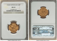 Confederation gold 20 Francs 1926-B MS65 NGC, Bern mint, KM35.1. 

HID09801242017

© 2022 Heritage Auctions | All Rights Reserved