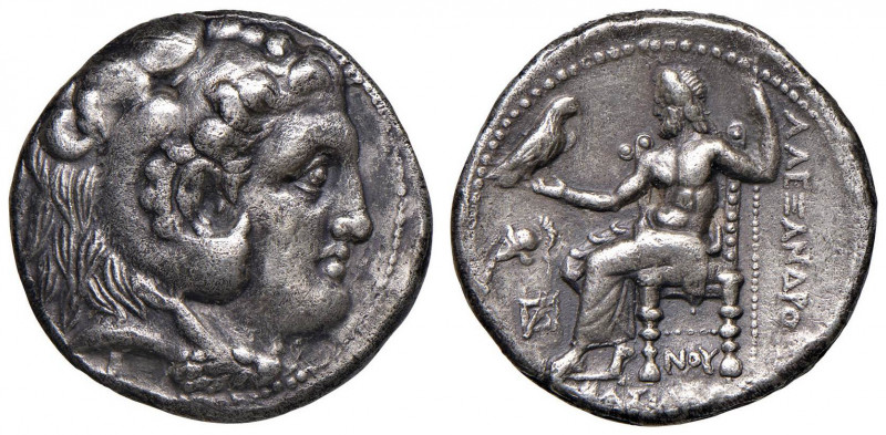 MACEDONIA Alessandro III (336-323 a.C.) Tetradramma (Babilonia) Testa avvolta in...