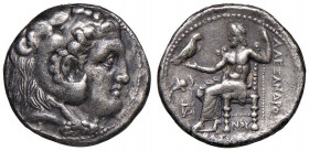 MACEDONIA Alessandro III (336-323 a.C.) Tetradramma (Babilonia) Testa avvolta in pelle di leone a d. - R/ Zeus seduto a s. - Price 3780 AG (g 16,72)
...