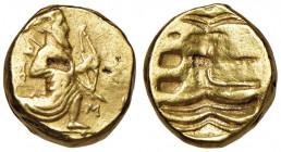Periodo alessandrino da Stamenes a Seleuco satrapi di Babilonia (Fine IV sec. a.C.) Doppio darico - Re persiano andante a d. con lancia ed arco - R/ q...
