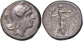 Anonime - Didramma (265-242 a.C.) Testa di Roma con elmo a d. - R/ La Vittoria stante a d. - Cr. 22/1 AG (g 6,53) RR Ex Numismatic Fine Arts, 29 novem...