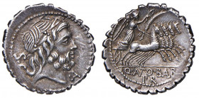 Antonia - Q. Antonius Balbus - Denario (83-82 a.C.) Testa di Giove a d. - R/ La Vittoria su biga a d. - B. 1; Cr. 364/1 AG (g 3,74)
SPL