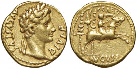 Augusto (27 a.C.-14 d.C.) Aureo (Lugdunum) Testa laureata a d. - R/ Cavaliere a d. - RIC 198 AU (g 7,80) Colpetti al bordo, probabilmente da montatura...