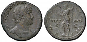Adriano (117-138) Sesterzio - Busto laureato a d. - R/ La Virtù stante a s. - RIC 614a AE (g 27,42) Ex Nomisma 56, lotto 101
BB+/BB