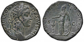 Commodo (180-192) Sesterzio - Busto laureato a d. - R/ Minerva stante a s. - RIC 1599 AE (g 21,24)
BB+