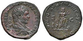 Caracalla (211-217) Sesterzio - Busto laureato a d. - R/ Esculapio stante di fronte - RIC 538 AE (g 23,95) Piccoli ritocchi ma bellissimo esemplare
q...