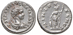 Geta (211-215) Denario (Laodicea) Busto a d. - R/ Minerva stante a s. - RIC 98 AG (g 3,67)
SPL