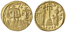 Costante II (641-668) Solido - Busti di fronte - R/ Croce su tre gradini - Sear 959 AU (g 4,47)
SPL+/qFDC