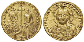 Costantino VII (913-959) Solido - Busto di fronte di Cristo - R/ Busti di fronte di Costantino VII e Romano II - Sear 1751 AU (g 4,38)
BB