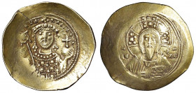 Michele VII Ducas (1071-1078) Histamenon - Busto di Cristo di fronte - R/ Busto dell’imperatore di fronte - Sear 1868 AU (g 4,37) Frattura del tondell...