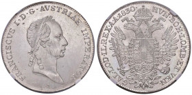 AUSTRIA Francesco I (1806-1835) Mezzo tallero 1830 A - AG In slab NGC MS64 5883940-015. Eccezionale con i fondi a specchio
FDC