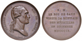 EPOCA NAPOLEONICA Medaglia 1809 Visita di Federico Augusto, re di Sassonia, alla zecca di Parigi - Opus: Andrieu - Bramsen 883 - AE (g 35,46 - Ø 40 mm...
