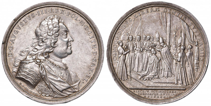 POLONIA Augusto III (1733-1763) Medaglia 1734 per la sua incoronazione - Opus: G...