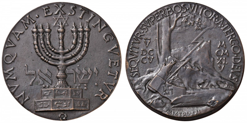 Medaglia 1945 Contro la strage del popolo ebraico avvenuta nei campi di stermini...