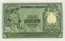 Banca d’Italia 50 Lire Italia Elmata 31/12/1951 Di Cristina Cavallaro Parisi 3565/086806 - GIG. BS23B
FDS
