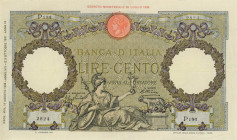 Banca d’Italia 100 Lire Roma Guerriera del 18/06/1936 serie P196-2824 - GIG. BI19/10 Alcuni fori di spillo e leggera pressatura nel complesso ottimo. ...