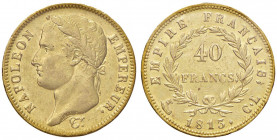 Napoleone (1804-1814) Genova - 40 Franchi 1813 - Gig. 9 AU R Sigillata SPL/migliore di SPL “molto rara, fondi lucenti” da Raffaele Negrini. Bellissimo...
