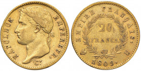 Napoleone (1804-1814) Torino - 20 Franchi 1809 - Gig. 18 AU (g 6,38) RRR Modesti depositi
qBB