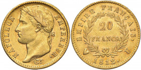 Napoleone (1804-1814) Torino - 20 Franchi 1812 - Gig. 18 AU (g 6,44) Bell’esemplare dal metallo lucente
BB+