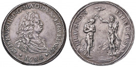 FIRENZE Cosimo III (1670-1723) Piastra 1684 - MIR 329/2 AG (g 30,85) RR Graffietti diffusi
SPL