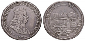 LIVORNO Cosimo III (1670-1723) Tollero 1681 - MIR 64/4 (indicato R/3) AG (g 26,85) RRR Difetto al bordo
qBB