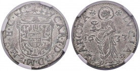 MANTOVA Carlo I (1627-1637) Lira 1633 - MIR 650 AG (g 4,40) In slab NGC MS64 5883927-057. Esemplare eccezionale per questo tipo di moneta
FDC