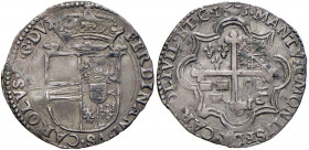 MANTOVA Ferdinando Carlo (1669-1707) Quarto di scudo 1675 - MIR 737 AG (g 5,26) RR Piegatura del tondello
BB+